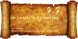 Hrivnyák Friderika névjegykártya